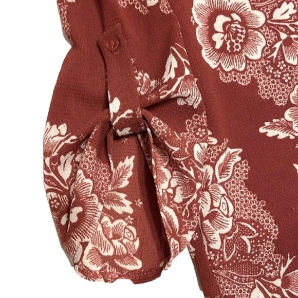 Pink Rose Floral 3/4 Sleeve Blouse - Picture 8 of 10